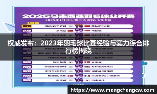 权威发布：2023年羽毛球比赛经验与实力综合排行榜揭晓
